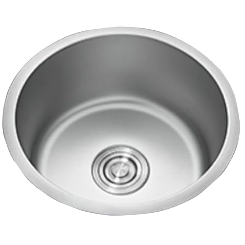 JTPMYFT 40 cm rundes Bar-Spülbecken, Einzelbecken-Arbeitsplatte, Edelstahl 304, Spülbecken mit Abfluss, geeignet for die Installation darüber, darunter oder in der Arbeitsplatte(32cm) von JTPMYFT