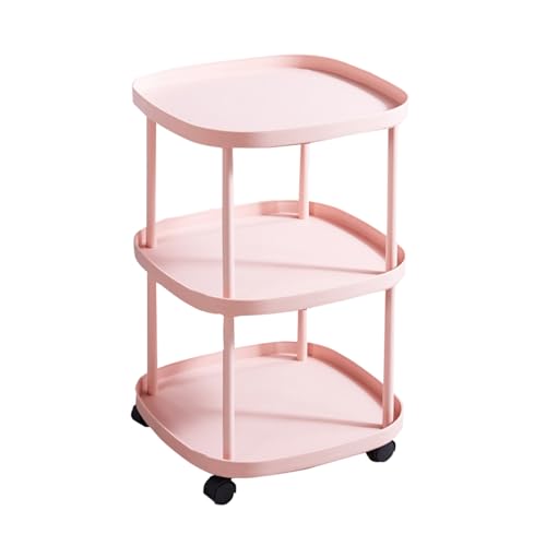 JTPMYFT Beweglicher Nachttisch for den Haushalt, Sofa-Beistelltisch, Couchtisch for das Wohnzimmer im Haushalt, stabile Struktur, geeignet for Schlafzimmer, Wohnzimmer(Pink) von JTPMYFT