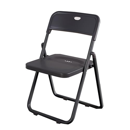 JTPMYFT Einfacher Klappstuhl mit robustem Metallrahmen, bequem, faltbar, tragbar, Sitzgelegenheiten for gewerbliche Veranstaltungen, drinnen und draußen, geeignet for Zuhause, Büro(Black) von JTPMYFT