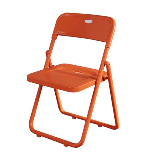 JTPMYFT Einfacher Klappstuhl mit robustem Metallrahmen, bequem, faltbar, tragbar, Sitzgelegenheiten for gewerbliche Veranstaltungen, drinnen und draußen, geeignet for Zuhause, Büro(Orange) von JTPMYFT