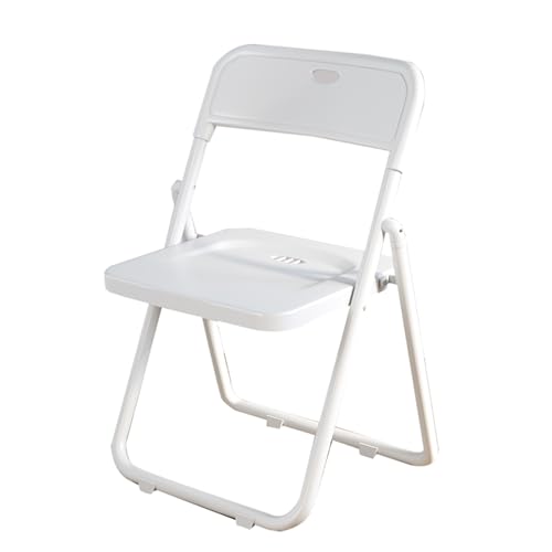 JTPMYFT Einfacher Klappstuhl mit robustem Metallrahmen, bequem, faltbar, tragbar, Sitzgelegenheiten for gewerbliche Veranstaltungen, drinnen und draußen, geeignet for Zuhause, Büro(White) von JTPMYFT