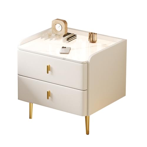 JTPMYFT Haushaltsschrank aus Massivholz, Nachttisch mit Schubladen, Kratzfest und verschleißfest, geeignet for Innen- und Wohnzimmer(White,45 * 40 * 48cm) von JTPMYFT