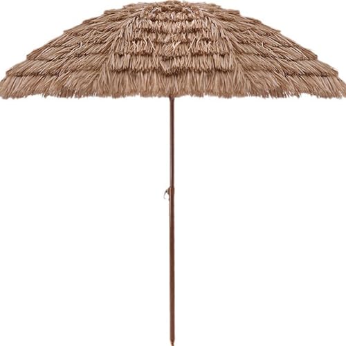 JTPMYFT Kippbarer Strohsonnenschirm, 2 m runder Strandschirm mit Kippfunktion for Schutz vor Sonne und Regen, geeignet for Strand, Garten, Terrasse(62.9inch) von JTPMYFT