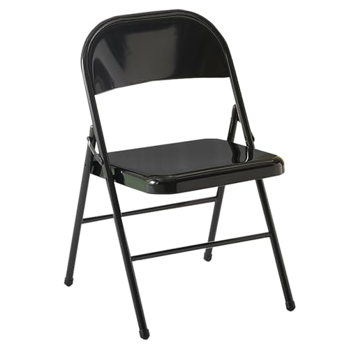 JTPMYFT Klappstuhl, Kissenstuhl mit robustem Metallrahmen, stapelbarer Klappstuhl for drinnen und draußen for Büro, Küche, Restaurant(Black) von JTPMYFT