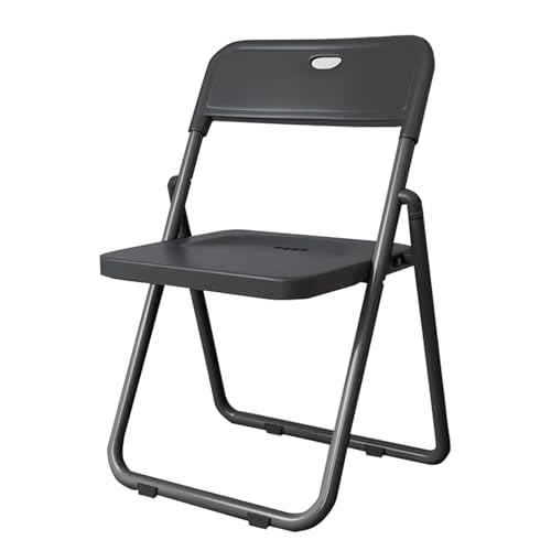 JTPMYFT Klappstuhl, Klappstuhl mit robustem Metallrahmen, stapelbarer Klapp-Gästestuhl for drinnen und draußen for Büro, Küche, Restaurant(Black) von JTPMYFT