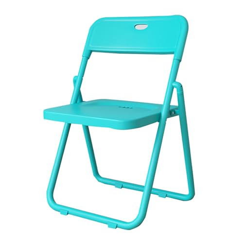 JTPMYFT Klappstuhl, Klappstuhl mit robustem Metallrahmen, stapelbarer Klapp-Gästestuhl for drinnen und draußen for Büro, Küche, Restaurant(Lake Blue) von JTPMYFT