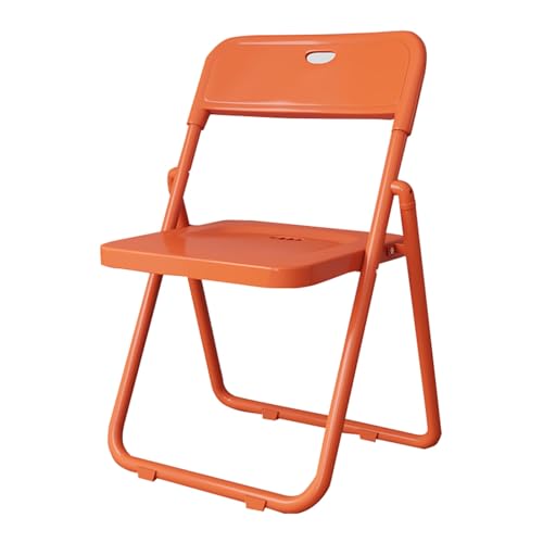 JTPMYFT Klappstuhl, Klappstuhl mit robustem Metallrahmen, stapelbarer Klapp-Gästestuhl for drinnen und draußen for Büro, Küche, Restaurant(Orange) von JTPMYFT