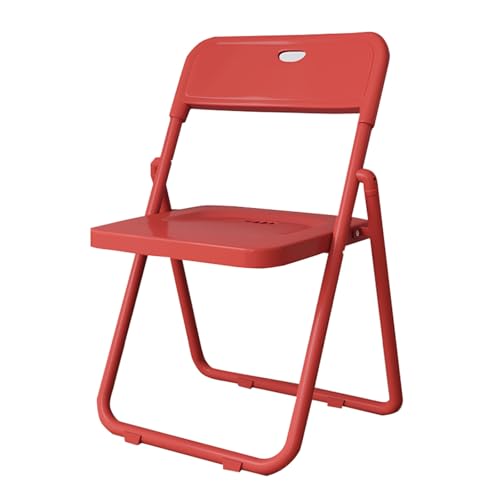 JTPMYFT Klappstuhl, Klappstuhl mit robustem Metallrahmen, stapelbarer Klapp-Gästestuhl for drinnen und draußen for Büro, Küche, Restaurant(Red) von JTPMYFT