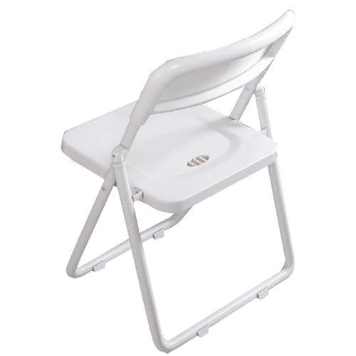 JTPMYFT Klappstuhl, Klappstuhl mit robustem Metallrahmen, stapelbarer Klapp-Gästestuhl for drinnen und draußen for Büro, Küche, Restaurant(White) von JTPMYFT