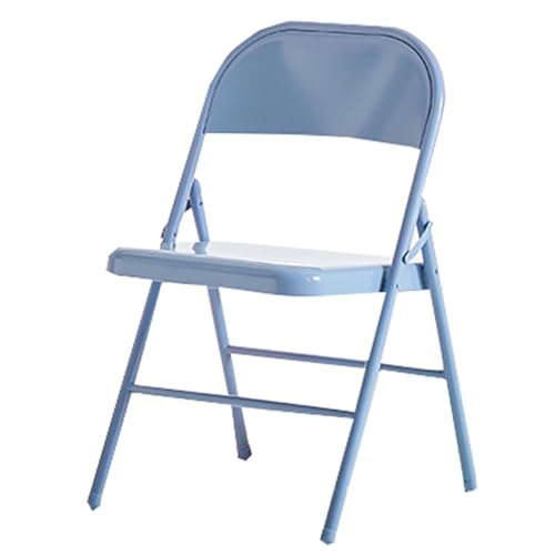 JTPMYFT Klappstuhl mit gepolsterter Sitzfläche, Metallrahmen, ergonomisches, faltbares Design, geeignet for Küche, Balkon(Light Blue) von JTPMYFT