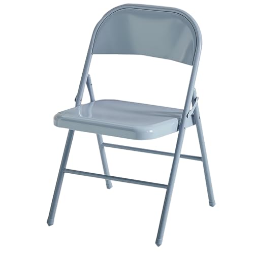 JTPMYFT Klappstuhl mit gepolsterter Sitzfläche for den Innen- und Außenbereich, tragbarer stapelbarer Gewerbestuhl mit Stahlrahmen for Veranstaltungen, Büros(Light Blue) von JTPMYFT