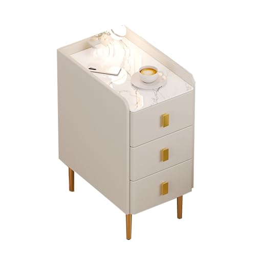 JTPMYFT Kleiner Nachttisch, Nachttischschrank mit Schubladen, Kratzfest und verschleißfest, geeignet for kleine Wohnungen(White,40 * 40 * 60cm) von JTPMYFT