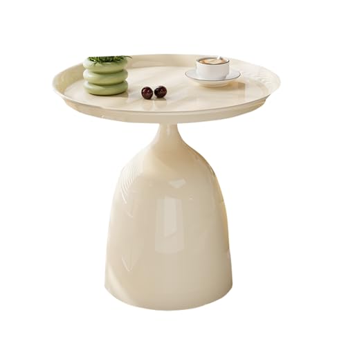 JTPMYFT Kleiner Nachttisch, schmaler Nachttisch mit offenem Stauraum, abgerundete Ecken, geeignet for Schlafzimmer(White,40 x 43 x 28 cm) von JTPMYFT