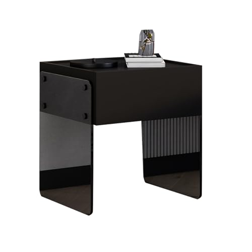 JTPMYFT Minimalistischer Hängenachttisch, Nachttischschrank fürs Schlafzimmer, Sockeldesign vermeiden, Geeignet for Sofa, Büro(Black,45 x 40 x 47.5 cm) von JTPMYFT