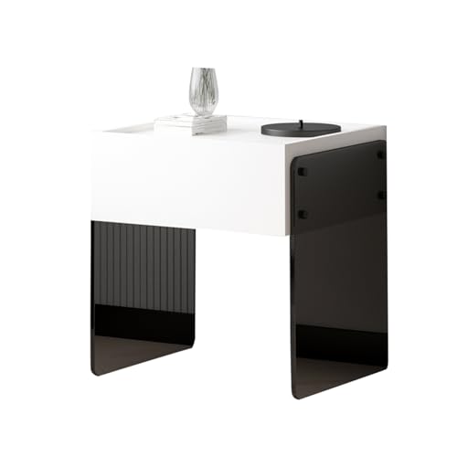 JTPMYFT Minimalistischer Hängenachttisch, Nachttischschrank fürs Schlafzimmer mit explosionsgeschütztem und Schubladen, geeignet for Innen- und Wohnzimmer(White,40 x 40 x 47.5 cm) von JTPMYFT