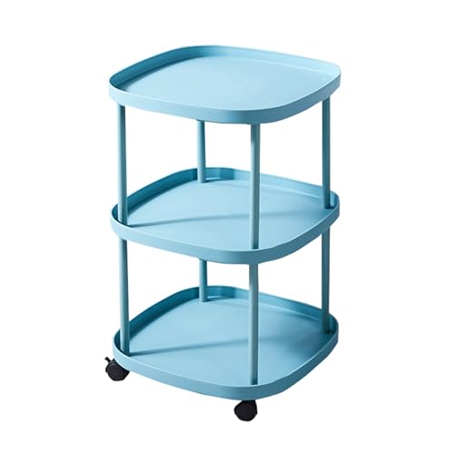 JTPMYFT Nachttisch, Couchtisch for das Wohnzimmer zu Hause mit Rädern und beweglichem Wagen, leicht zu bewegen, geeignet for Schlafzimmer, Sofa(Blue) von JTPMYFT