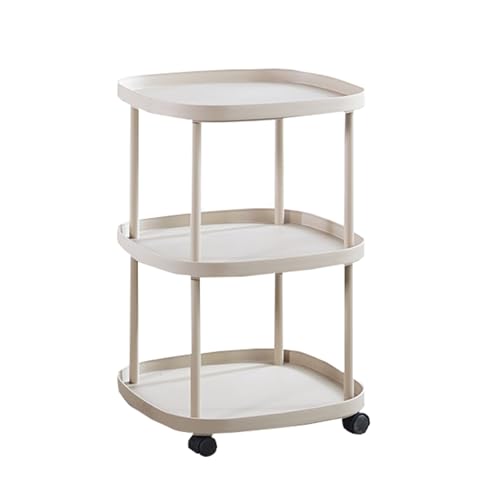 JTPMYFT Nachttisch, Couchtisch for das Wohnzimmer zu Hause mit Rädern und beweglichem Wagen, leicht zu bewegen, geeignet for Schlafzimmer, Sofa(Khaki) von JTPMYFT