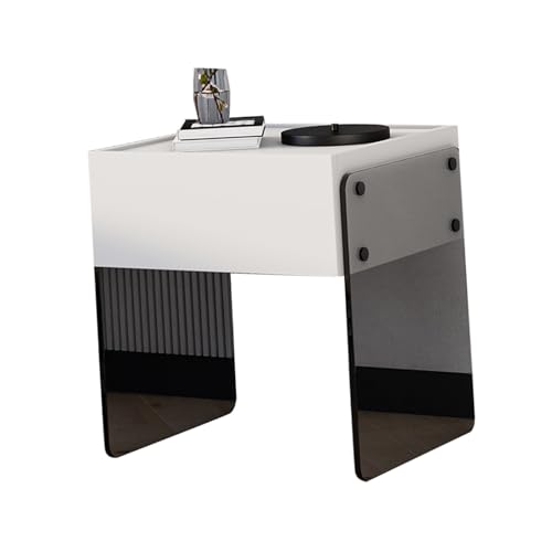JTPMYFT Nachttisch, Hängender Nachttisch, Lagerschrank, Massivholzschublade, Versteckter Griff, Geeignet for Wohnzimmer, Büro(White,45 x 40 x 47.5 cm) von JTPMYFT