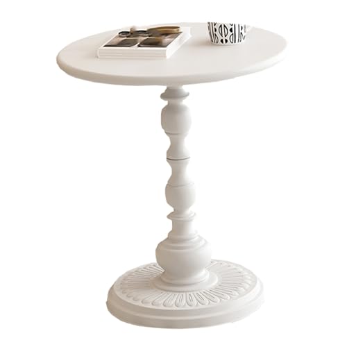 JTPMYFT Nachttisch, Kleiner Beistelltisch, Schmaler Beistelltisch, Geschwungener Nachttisch, Abgerundete Ecken, Geeignet for Schlafzimmer, Wohnzimmer(White,42 x 52 x 28cm) von JTPMYFT