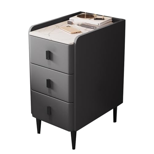 JTPMYFT Nachttisch, Nachttisch aus Holz mit 3 Schubladen, Schrankaufbewahrung for Schlafzimmer, Home Office, kleine Räume(Dark Gray,11.8 * 15.7 * 23.6inch) von JTPMYFT