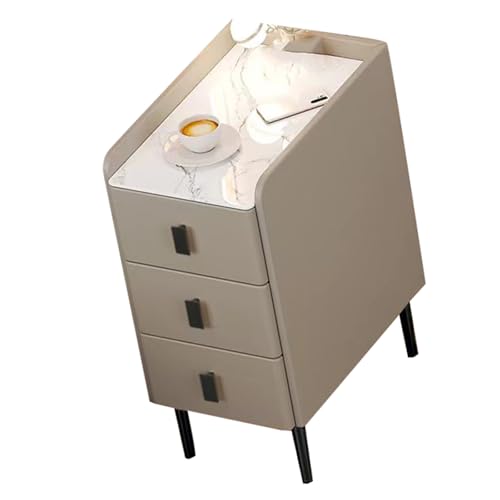 JTPMYFT Nachttisch, Nachttisch aus Holz mit 3 Schubladen, Schrankaufbewahrung for Schlafzimmer, Home Office, kleine Räume(Morandi,11.8 * 15.7 * 23.6inch) von JTPMYFT