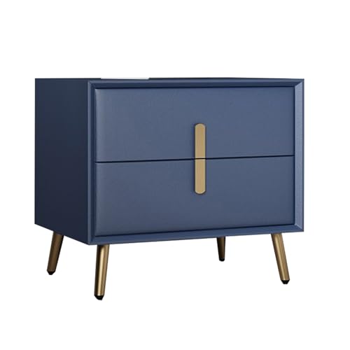 JTPMYFT Nachttisch, Nachttisch mit 2 Schubladen und Schubladenaufbewahrung aus Holz, dreiteilige, leise Schienen, geeignet for Schlafzimmer, Beistelltisch(Light Blue,30 * 40 * 47cm) von JTPMYFT