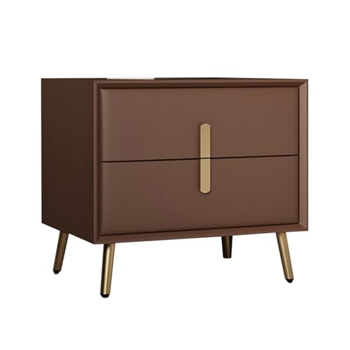 JTPMYFT Nachttisch, Nachttisch mit 2 Schubladen und Schubladenaufbewahrung aus Holz, dreiteilige, leise Schienen, geeignet for Schlafzimmer, Beistelltisch(Light Brown,35 * 40 * 47cm) von JTPMYFT