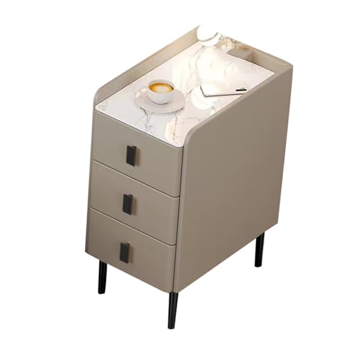 JTPMYFT Nachttisch 1-teiliges Set, Schmaler Nachttisch mit 3 Schubladen und Stauraum, Geeignet for Schlafzimmer, Wohnzimmer, Sofa, Büro(Morandi,25 * 40 * 60cm) von JTPMYFT