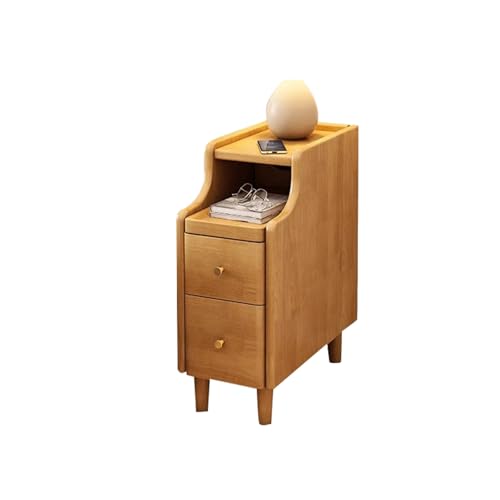 JTPMYFT Nachttisch aus Holz mit Schubladen, schmaler Nachttisch for das Schlafzimmer, 20 cm breit, reservierte Sockelleiste, Ladeanschluss(30 * 39.5 * 48cm (12 * 15 * 19 inches)) von JTPMYFT