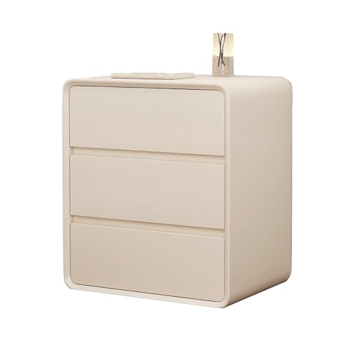 JTPMYFT Nachttisch for das Schlafzimmer, Nachttischschrank, dreischichtiger Nachttisch aus Massivholz mit Schublade, versteckte Platte(White,17.7 * 15.7 * 21.6 inches) von JTPMYFT