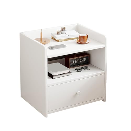 JTPMYFT Nachttisch mit 1 Schublade, großer Ablagetisch, geeignet for Schlafzimmer, Kleiderschrank, Eingang(White) von JTPMYFT