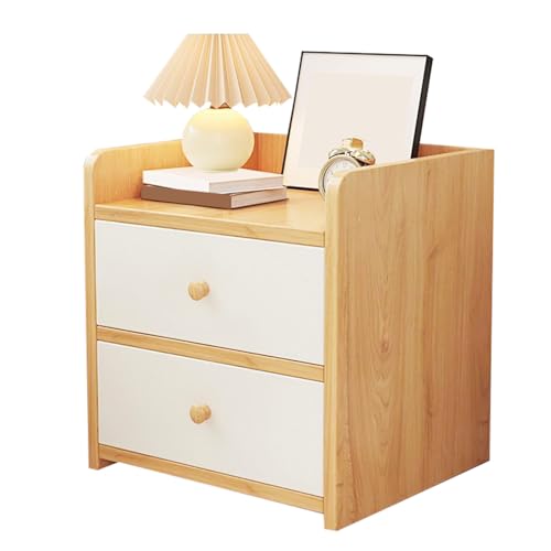 JTPMYFT Nachttisch mit 2 Schubladen, Kleiner Nachttisch mit klarer Textur, geeignet for kleine Räume, Schlafzimmer, Kommoden, Schlafsäle(Oak) von JTPMYFT
