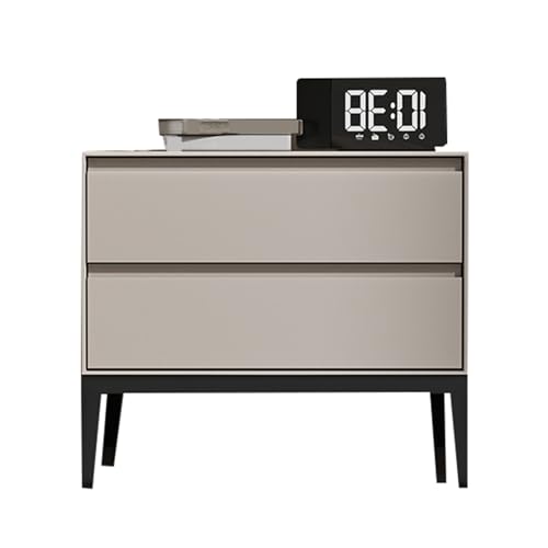 JTPMYFT Nachttisch mit 2 Schubladen, Massivholz-Nachttisch, verschleißfest und schmutzabweisend, geeignet for Schlafzimmer, Wohnzimmer, Arbeitszimmer, Büro(White,45 * 40 * 50cm) von JTPMYFT