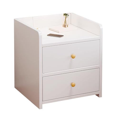 JTPMYFT Nachttisch mit Schubladen, Nachttisch aus Brettern, Nachttisch for kleine Räume, stabil und tragfähig, geeignet for Schlafzimmer, Sofa(White) von JTPMYFT