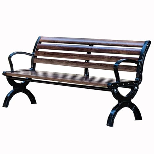 JTPMYFT Parkbank for den Außenbereich mit Rückenlehne aus Schmiedeeisen, die einen bequemen Sitzplatz for die Freizeit im Garten schafft(150 * 40cm) von JTPMYFT