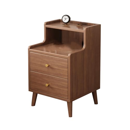 JTPMYFT Schmaler Nachttisch for kleine Räume, Nachttisch aus Massivholz, Beistelltisch mit Schubladen, Massivholzrahmen, geeignet for Schlafzimmer(15.7 * 15.5 * 18.9inch) von JTPMYFT