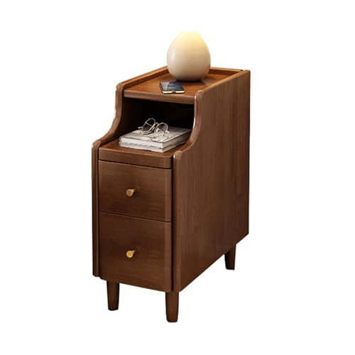 JTPMYFT Schmaler Nachttisch mit Schubladen, Nachttisch aus Massivholz, ultraschmal 20 cm, geringe Stellfläche, hohe Tiefe, geeignet for Schlafzimmer, Innenbereich(11.8 * 15.5 * 18.9inch) von JTPMYFT