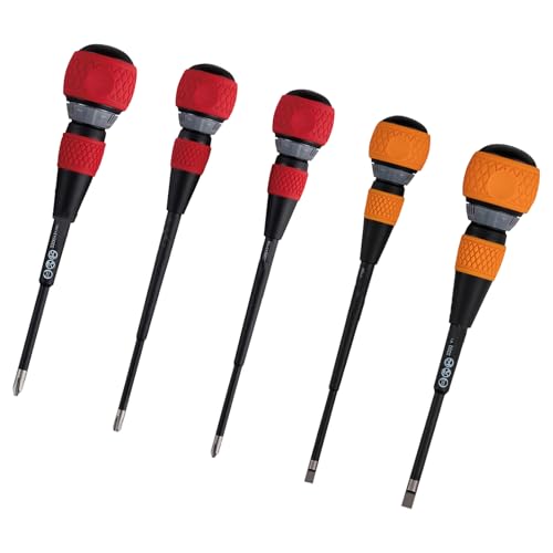 5 Stück Ergonomische Ratschen-Schraubendreher für lang anhaltende Leistungen in Anwendungen im professionellen und privaten Gebrauch von JTQYFI