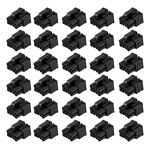 6+2 Pin 8P 8PIN Stecker Stromanschluss Kunststoffgehäuse Für PC Computer Grafikkarte GPU Schwarz Push In 8pin (6+2pin) Drahtanschluss Schwarze Farbe Und Rechteckiger Rahmen Universelle Konnektivität von JTQYFI