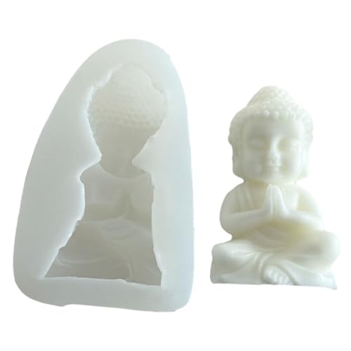 Buddhas Silikonform für Kerzen, 3D-Buddhas, Gips, Seife, Zement, Harz, Festival, Geschenk, Duftkerzenherstellung, Heimdekoration von JTQYFI