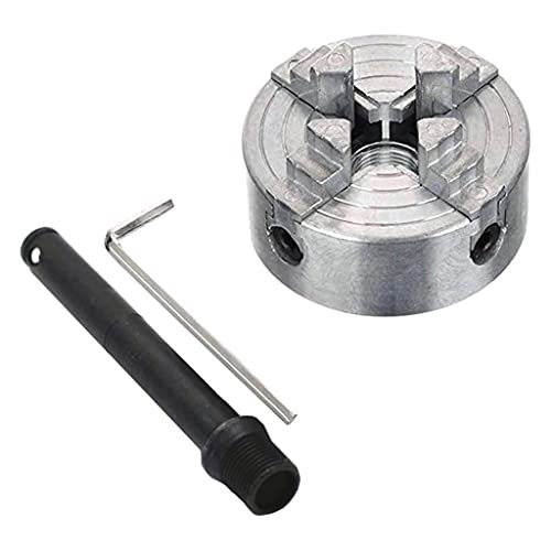 Drehfutter mit 4 Backen, hohe Genauigkeit, selbstzentrierendes Drehfutter, Legierung, Holzdrehfutter mit Verbindungsstange von JTQYFI