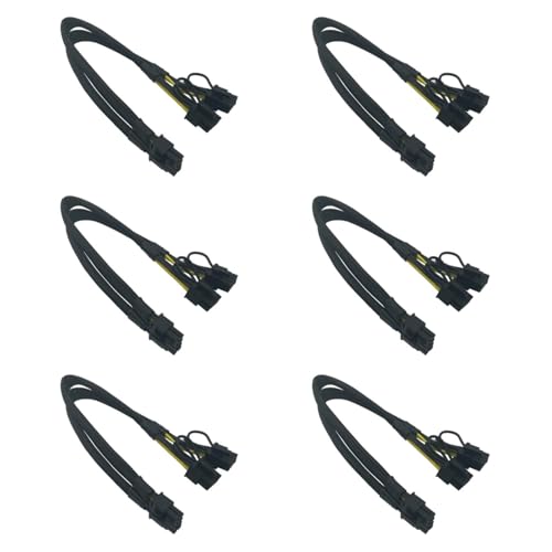 JTQYFI GPU VGA PCIe 8 Pin Stecker auf zwei 2x 8Pin (6+2) Stecker PCIexpress Netzteil Geflochtenes Y Splitter Verlängerungskabel 40cm von JTQYFI