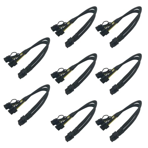 JTQYFI GPU VGA PCIe 8 Pin Stecker auf zwei 2x 8Pin (6+2) Stecker PCIexpress Netzteil Geflochtenes Y Splitter Verlängerungskabel 40cm von JTQYFI