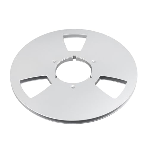 JTQYFI Leere Bandspule, Aluminiumlegierung, offene Rollkassetten, drei Löcher, offene Disc, Tonrecorder, leere Disc, 25,4 cm von JTQYFI
