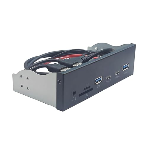JTQYFI Schnellgeschwindigkeit USB3.2 Gen1 Optical Bay Panel Mit Doppelter Typ C Und 3 5 Mm Auditorischer Anschluss Für Desktop 5.25 Zoll Bucht von JTQYFI