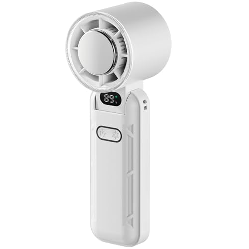 JTQYFI Tragbarer Handheld Hochgeschwindigkeitskühlungslüftergeschwindigkeit Verstellbarer Kühllüfter Wiederaufladbarer Faltlüfter Für Camping Leichte Reiseventilator von JTQYFI