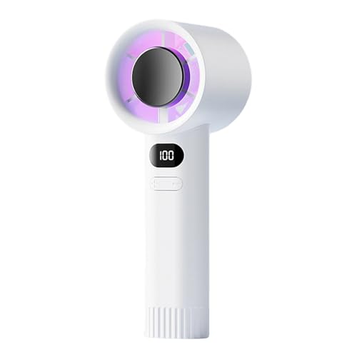 JTQYFI Tragbarer Handventilator Mit Licht, Wiederaufladbarer Batteriebetriebener Taschenventilator Mit 100 Geschwindigkeiten, Leiser Ventilator Mit LED-Anzeige, Reiseventilator von JTQYFI