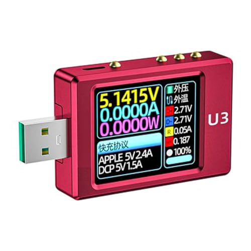 JTQYFI USB-Spannungsmessgerät Leistungskapazität Schnellladeprotokolle Tester Mengenmessgerät Stromprüfer Detektor Volmeter JTQYFI USB-Spannungsmessgerät Leistungskapazität Schnellladeprotokolle Tester Mengenmessgerät Stromprüfer Detektor Volmeter von JTQYFI