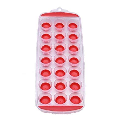 JTRHD Eiswürfelbehälter Dehnen Elastic 21 Gitter Runde Silikon-EIS-Behälter TPR weiche Unterseite Bier EIS-Würfel-Form Cocktail Und Anderes Getränk (Farbe : Rot, Size : 30×11.8×2.5cm) von JTRHD