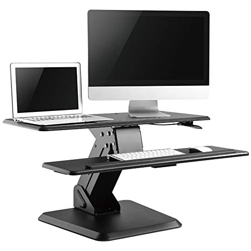 JTRHD Stehender Schreibtisch Sit-to-Stand Desk Converter Ergonomischer höhenverstellbare Tischständer Schreibtisch für alle Workstations (Farbe : Black, Size : One Size) von JTRHD